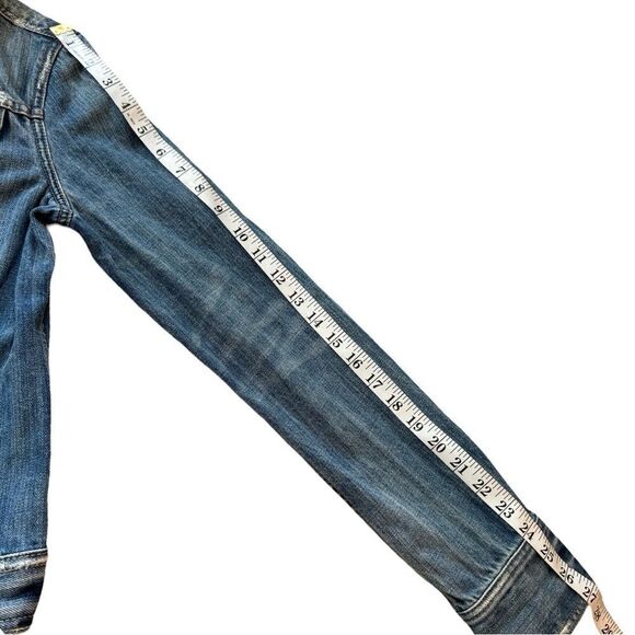Abercrombie & Fitch Women’s Distressed Classic Button Front Denim Jacket Large - Picture 15 of 15